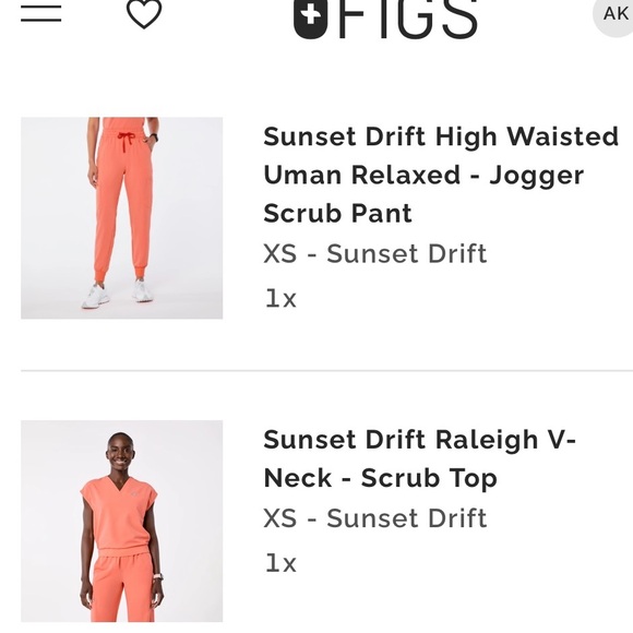 Figs sunset drift scrub set - Picture 4 of 4